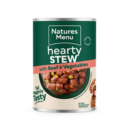 Natures Menu Hearty Stews Wet Dog Food Cans With Chicken, Lamb, Beef, Salmon & Vegetable