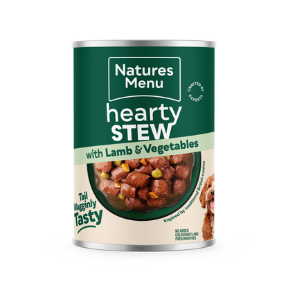 Natures Menu Hearty Stews Wet Dog Food Cans With Chicken, Lamb, Beef, Salmon & Vegetable