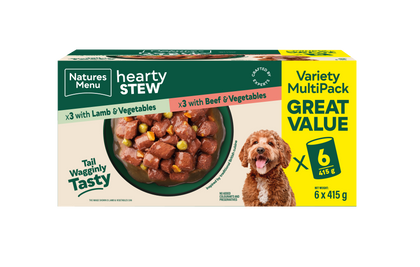 Natures Menu Hearty Stew Multipack Wet Dog Food Cans - Lamb & Beef
