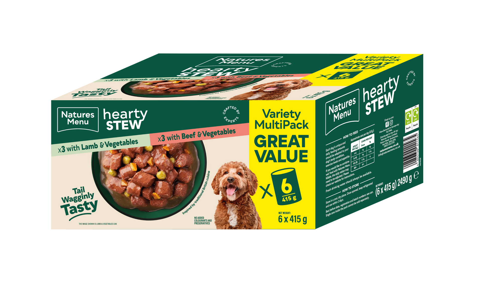 Natures Menu Hearty Stews Wet Dog Food Cans With Lamb, Beef & Vegetable