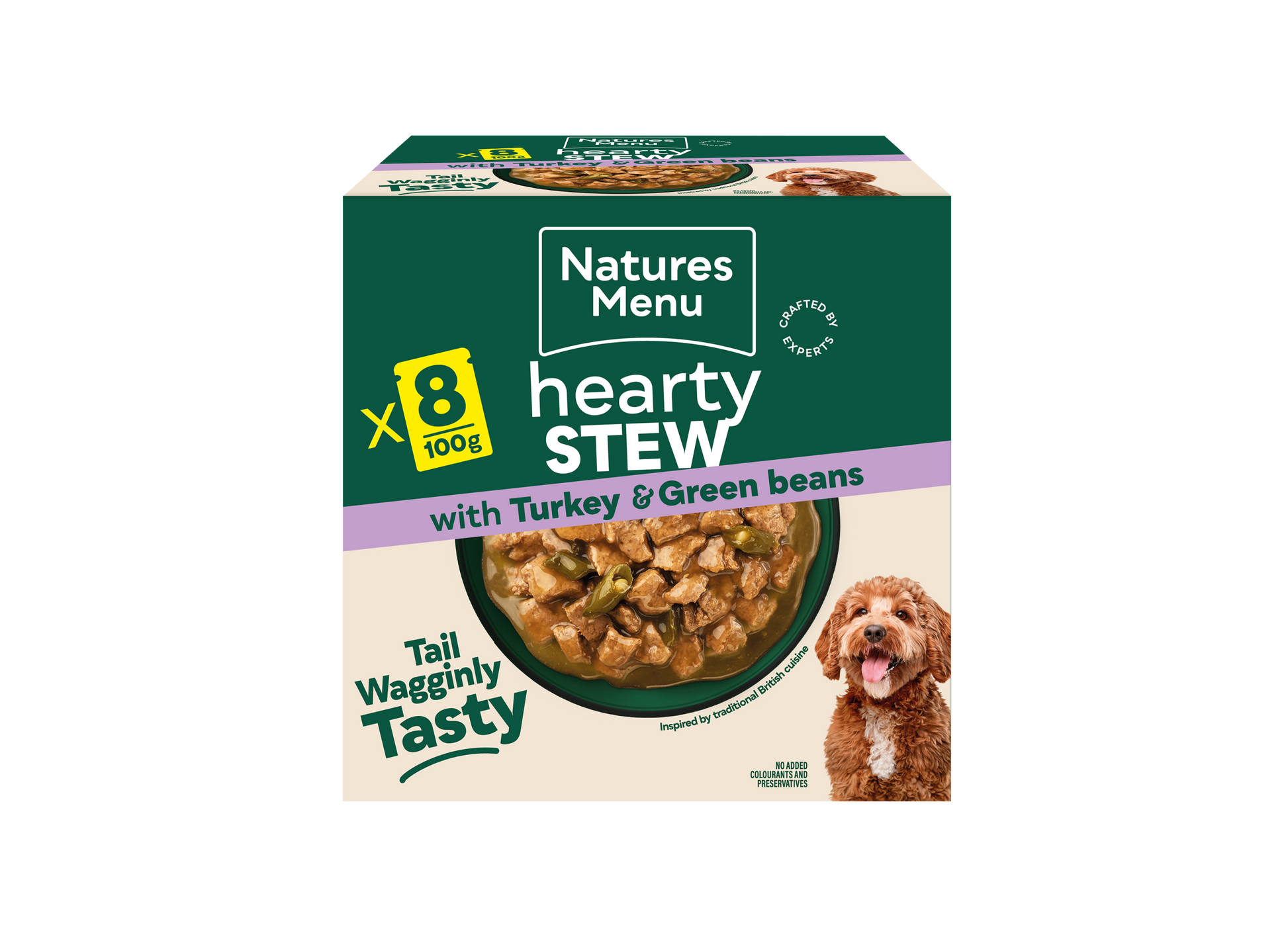 Front View of Natures Menu Hearty Stews Wet Dog Food Pouch With Turkey & Vegetable