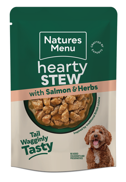 Natures Menu Hearty Stews Wet Dog Food Pouch With Chicken,Turkey, Beef, Salmon & Vegetable