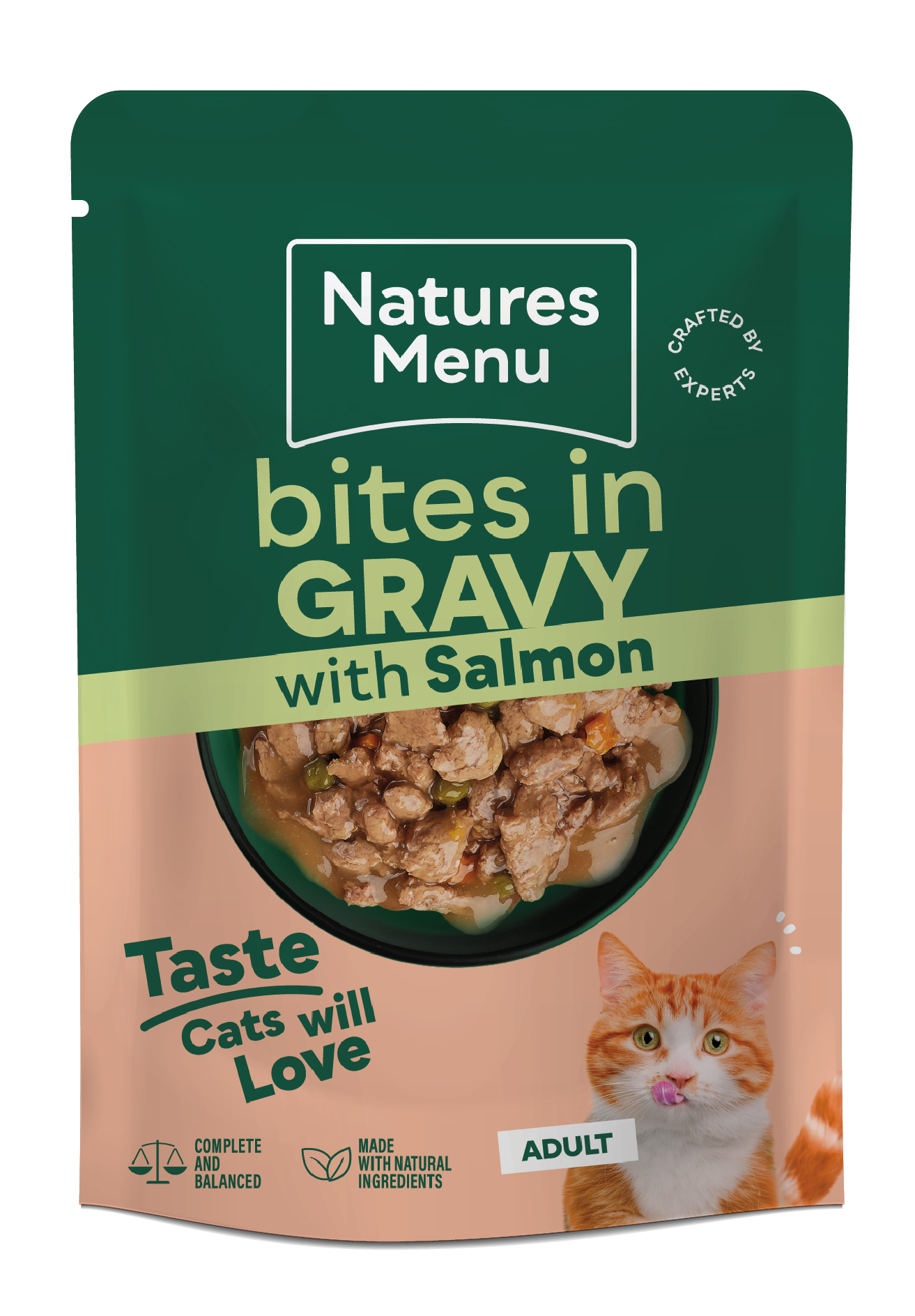 Natures menu Natures Menu Bites Beef Pork Salmon Adult Wet Cat Food pet food packaging