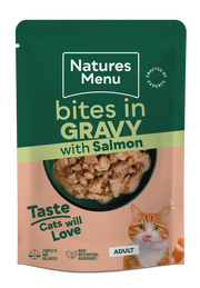 Natures Menu Bites in Gravy with Salmon Adult Wet Cat Food