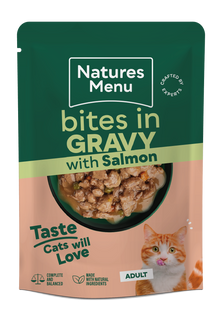 Natures Menu Bites in Gravy with Salmon Adult Wet Cat Food