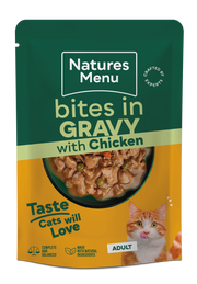 Natures Menu Bites in Gravy with Chicken Adult Wet Cat Food