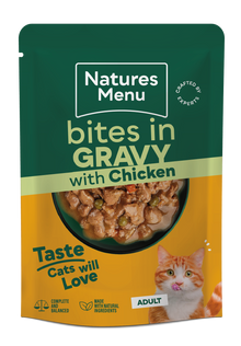 Natures Menu Bites in Gravy with Chicken Adult Wet Cat Food