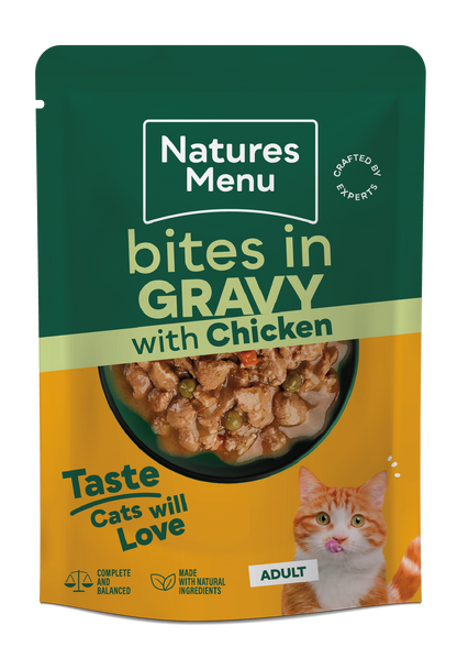 Natures Menu Bites in Gravy with Chicken Adult Wet Cat Food