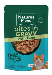 Natures Menu Bites in Gravy with Tuna Adult Wet Cat Food