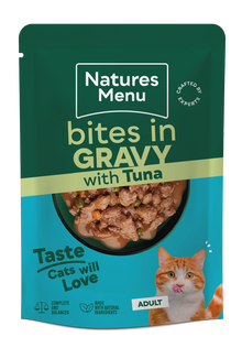 Natures Menu Bites in Gravy with Tuna Adult Wet Cat Food