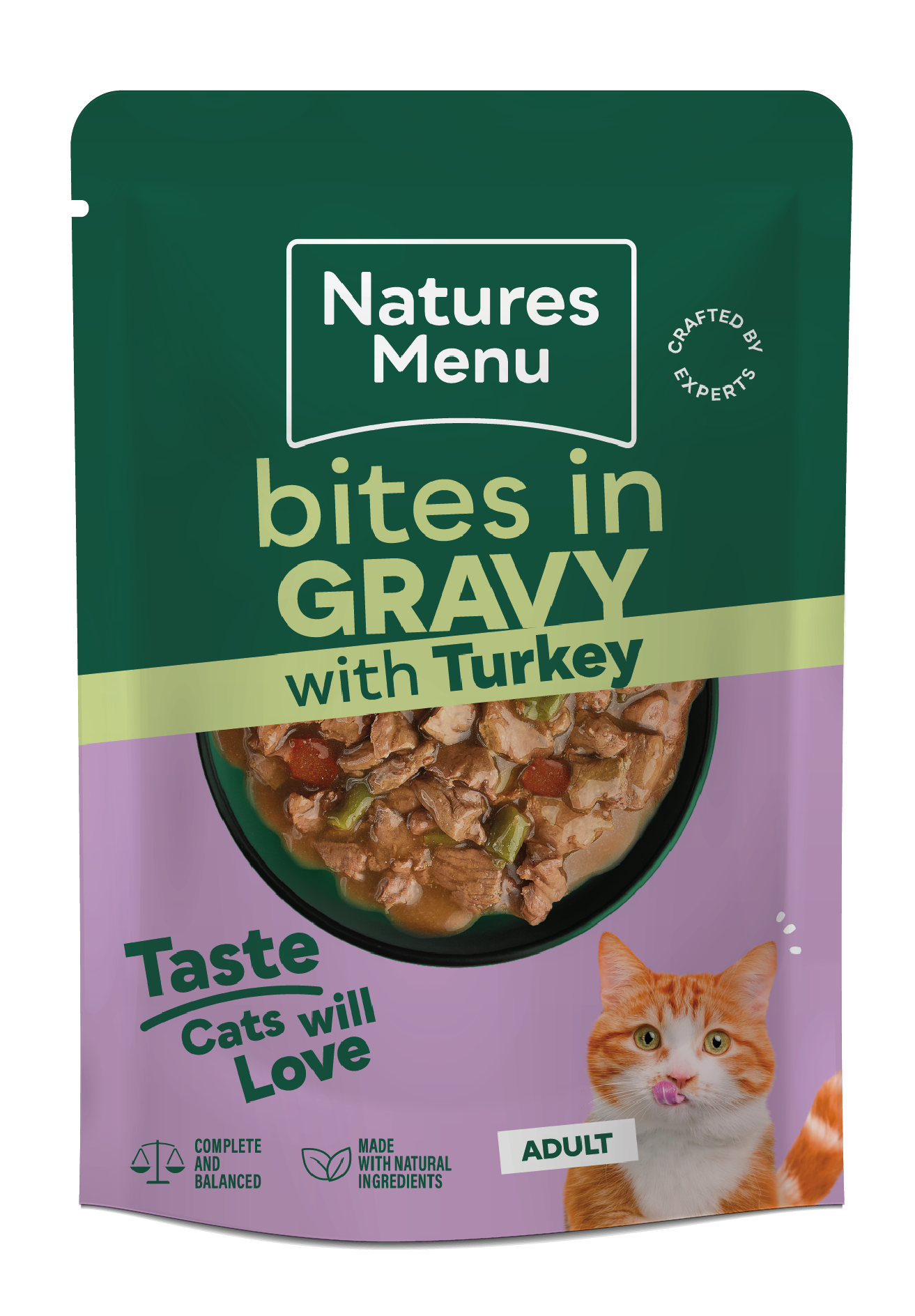 Natures Menu Bites in Gravy with Turkey Adult Wet Cat Food