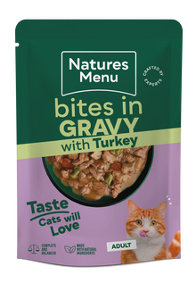 Natures Menu Bites in Gravy with Turkey Adult Wet Cat Food