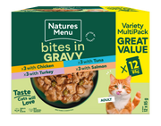 Natures Menu Bites in Gravy Variety Multipack Wet Cat Food - 12 x 85g