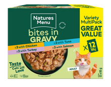 Natures Menu Bites in Gravy Variety Multipack Wet Cat Food - 12 x 85g
