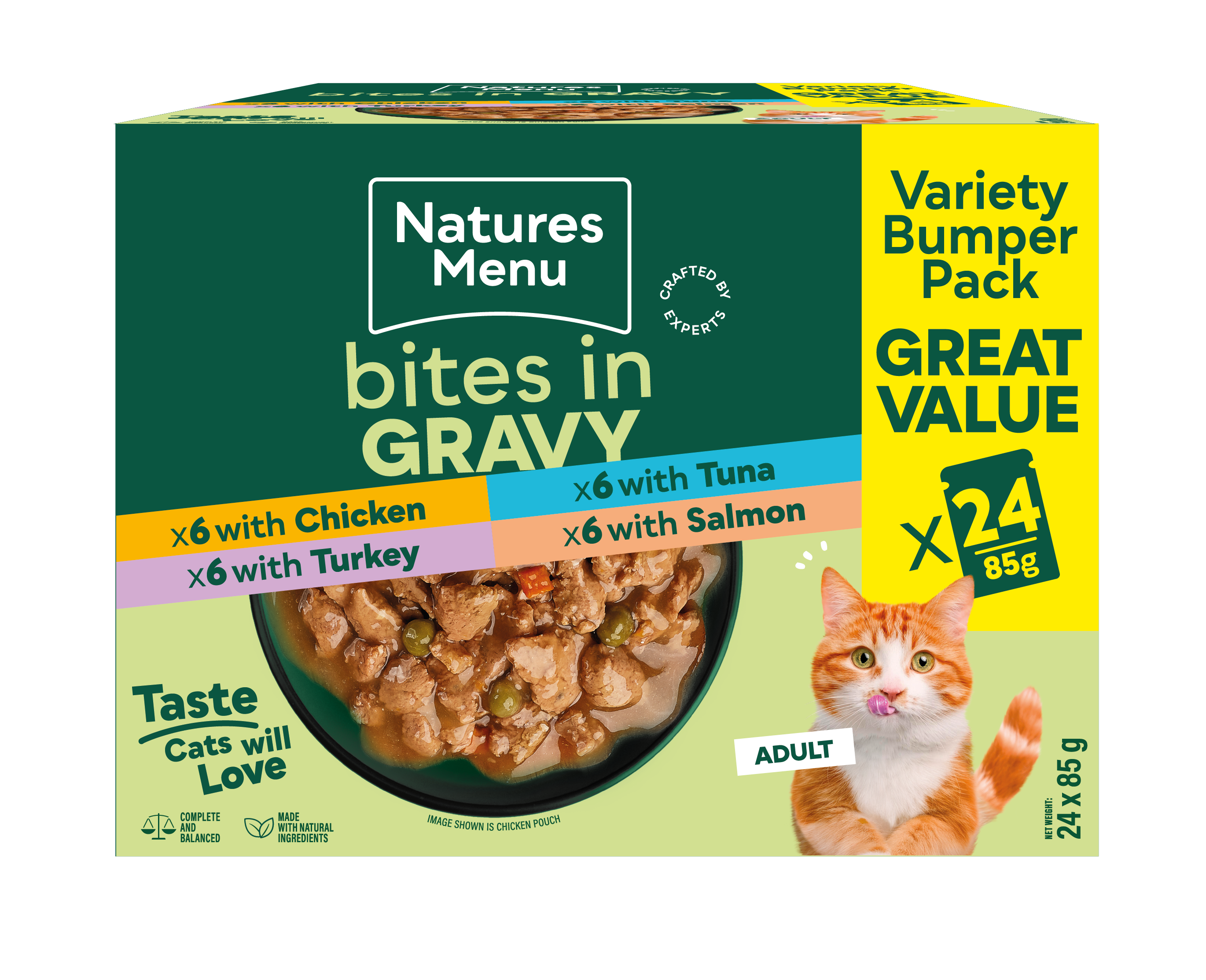 Natures menu Natures Menu Bites Beef Chicken Pork Adult Wet Cat Food pet food packaging