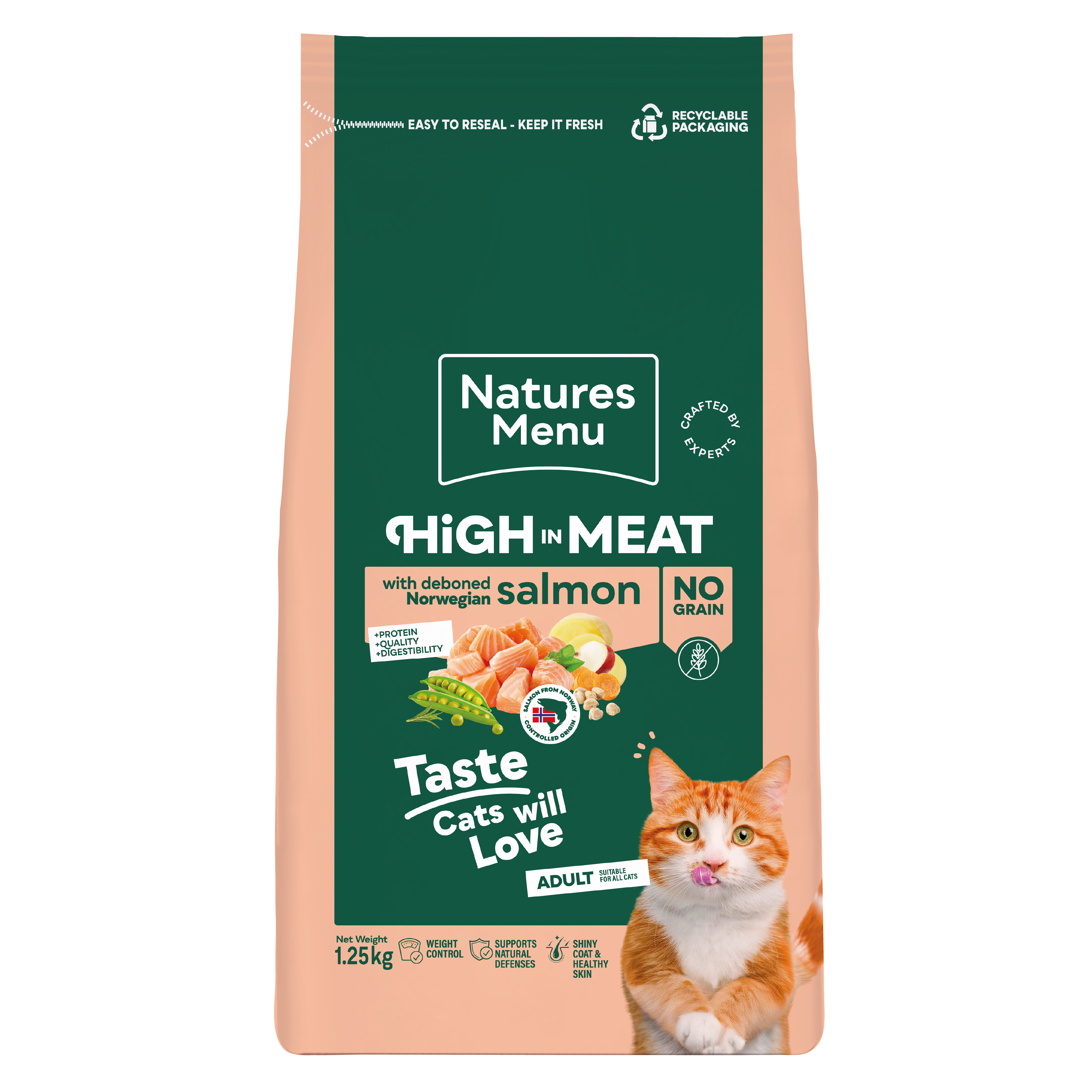 Natures menu Natures Menu High Pork Salmon Tuna Adult Dry Cat Food pet food packaging