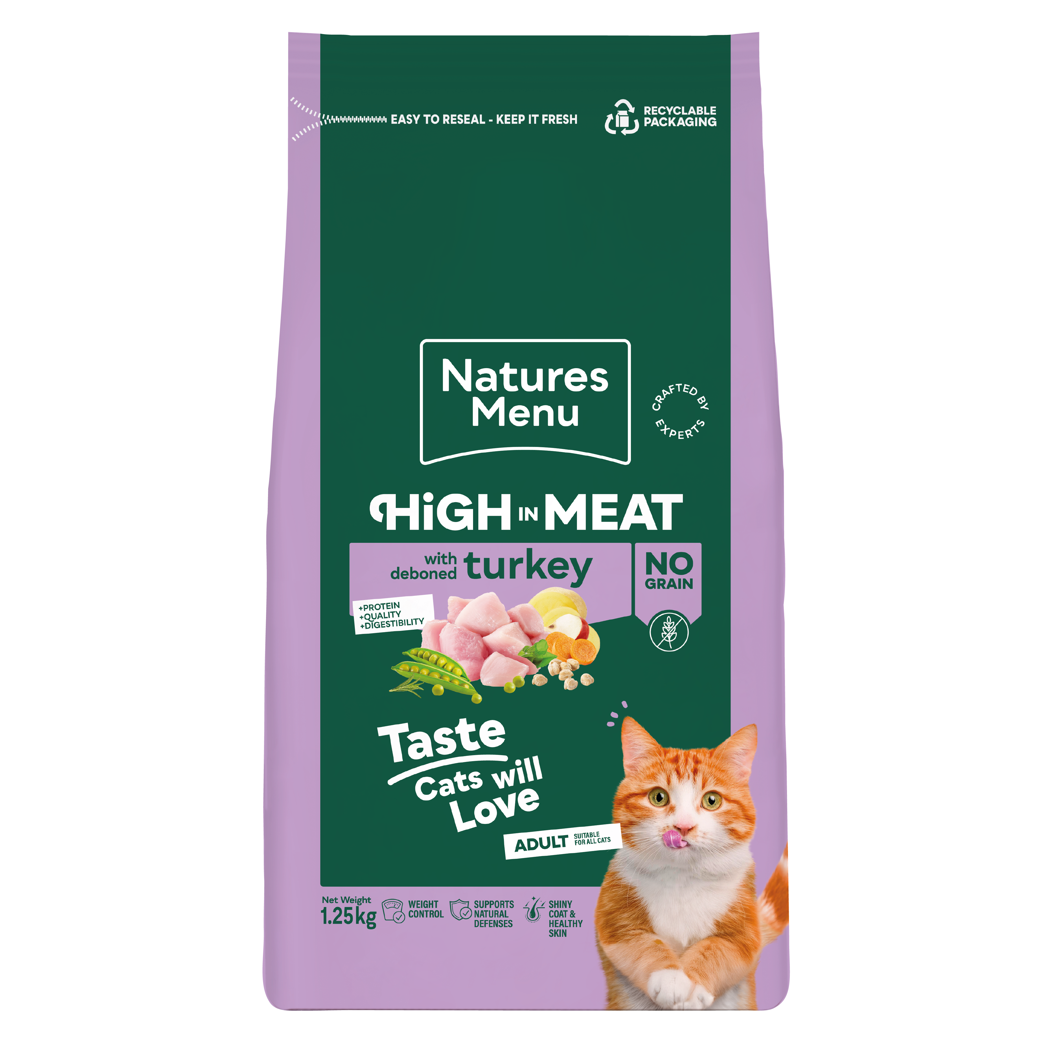 Natures menu Natures Menu High Chicken Pork Turkey Adult Dry Cat Food pet food packaging