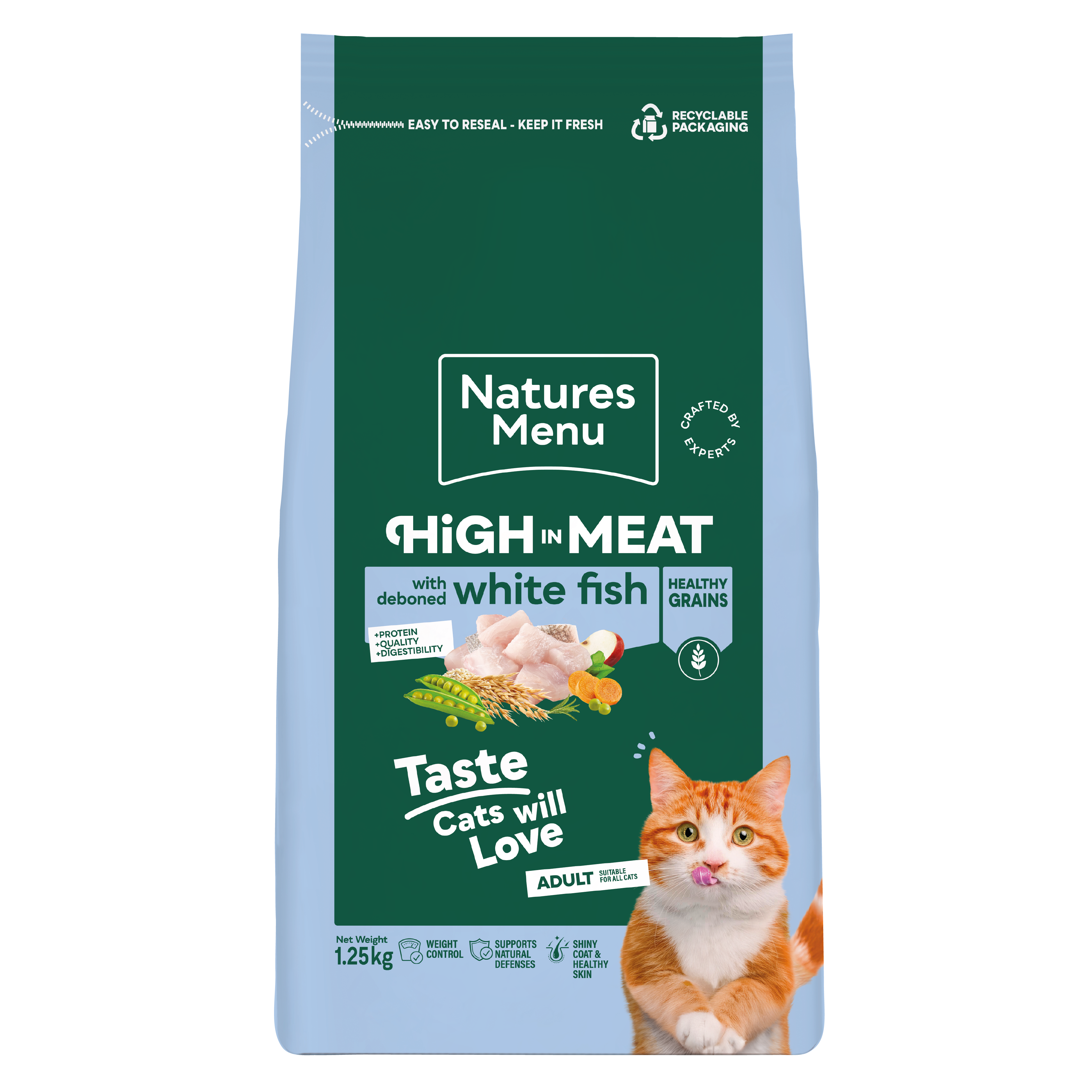 Natures menu Natures Menu High White Cod Pork Tuna Adult Dry Cat Food pet food packaging