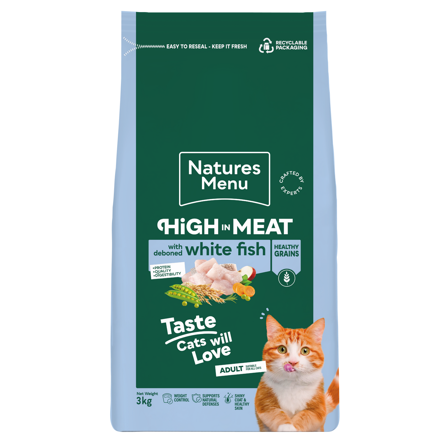 Natures Menu High in Meat with White Fish Adult Dry Cat Food