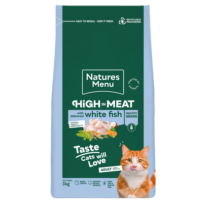 Natures Menu High in Meat with White Fish Adult Dry Cat Food