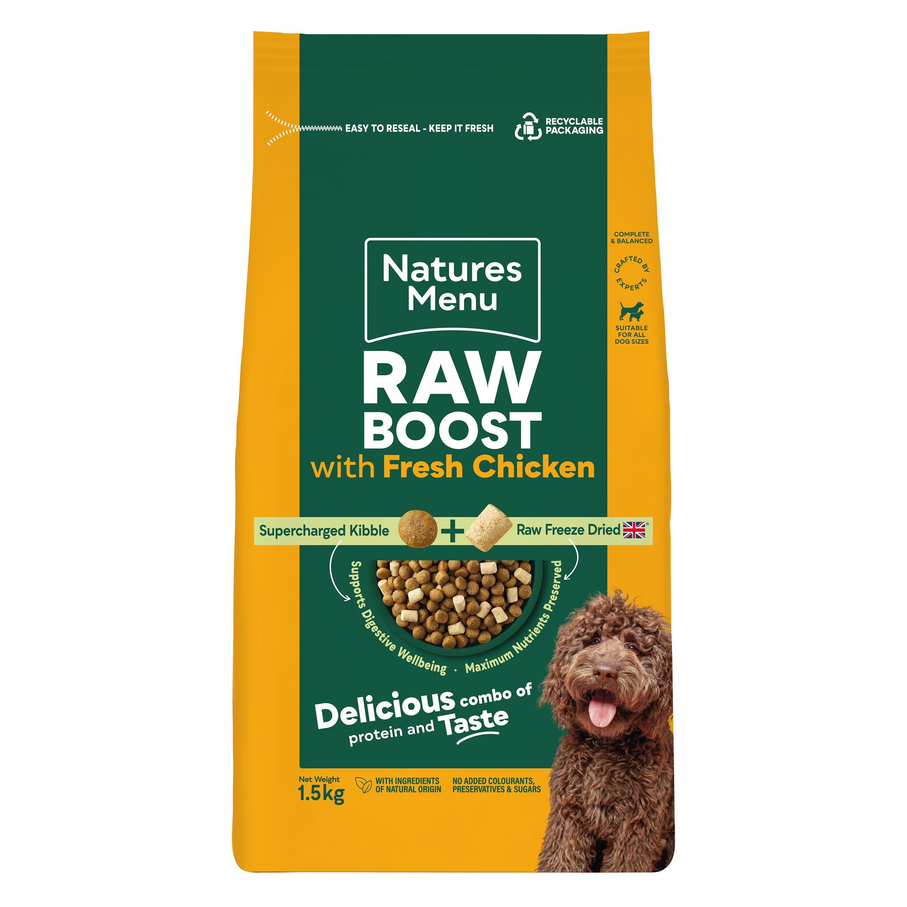 Natures menu Natures Menu Freeze Dried Raw Boost Chicken Pork Adult Dry Dog Food pet food packaging