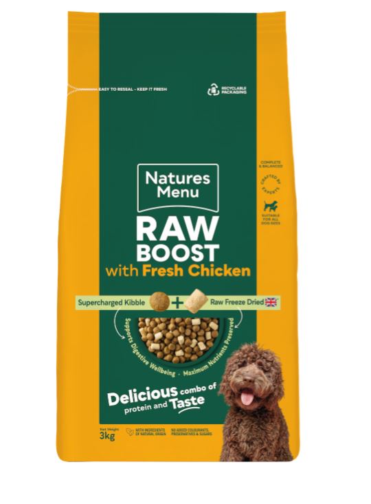 Natures Menu Freeze Dried Raw Boost Adult Dry Dog Food with Fresh Chicken - 1.5kg & 3kg