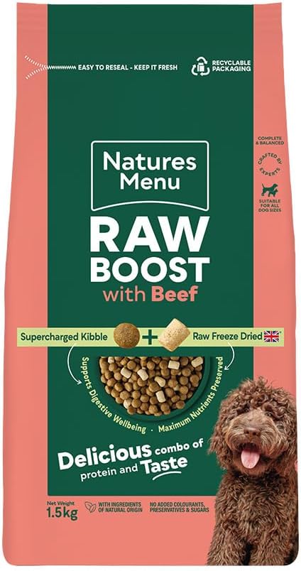 Natures menu Natures Menu Freeze Dried Raw Boost Beef Chicken Pork Adult Dry Dog Food pet food packaging