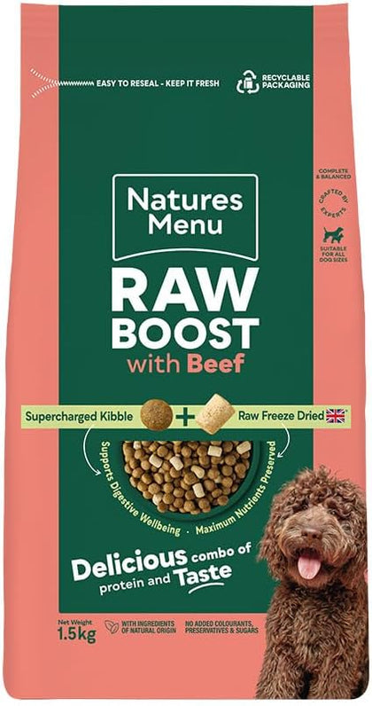 Natures Menu Freeze Dried Raw Boost with Beef Adult Dry Dog Food