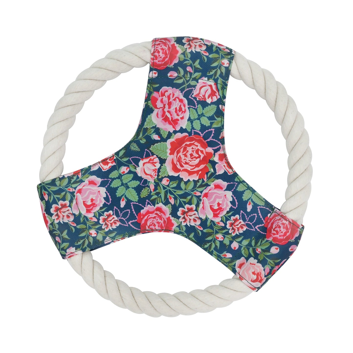 Cath Kidston Dolly Rose Rope Frisbee Dog Toy - One Size