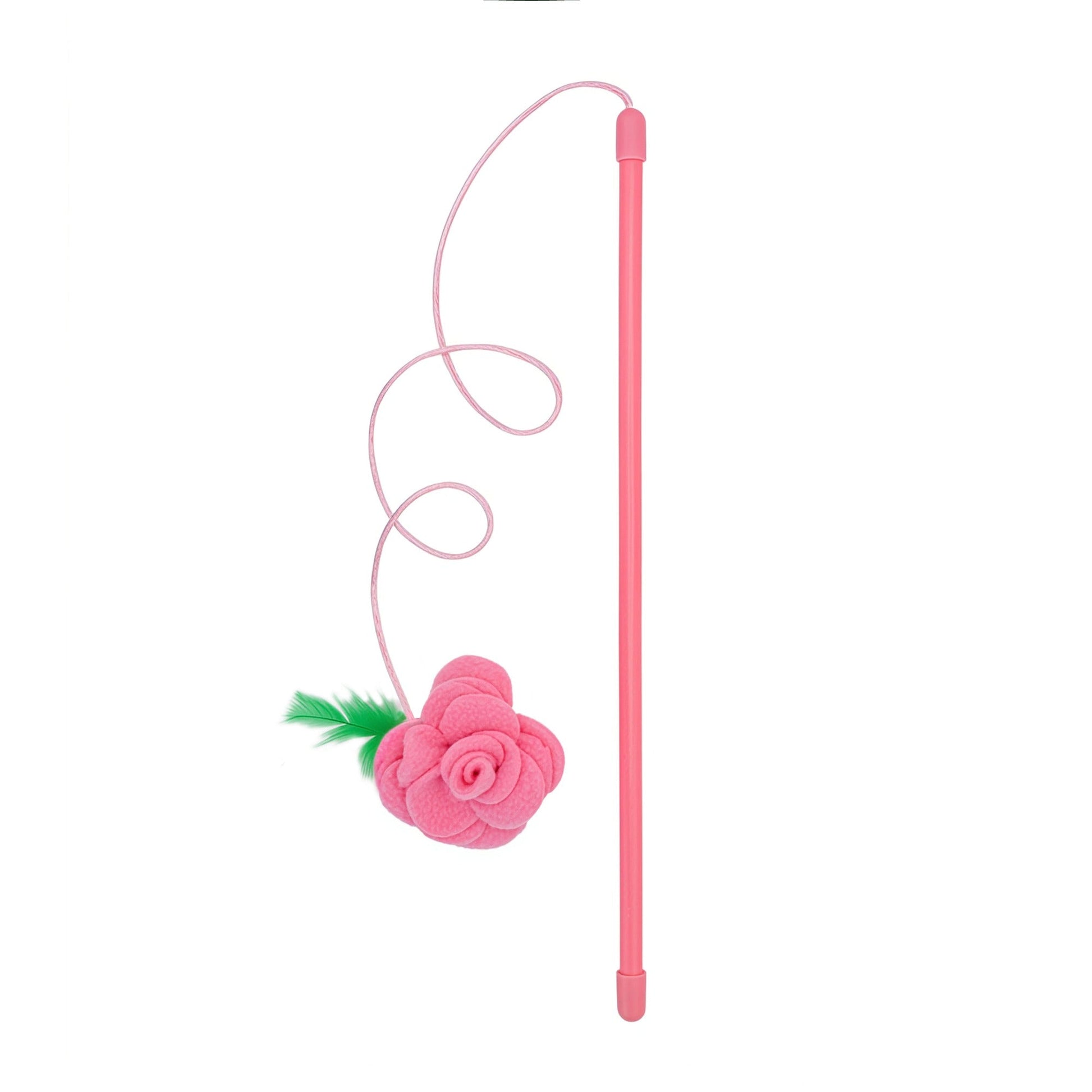 Front View of Cath Kidston Dolly Rose Single Rose Cat Teaser Toy - One Size