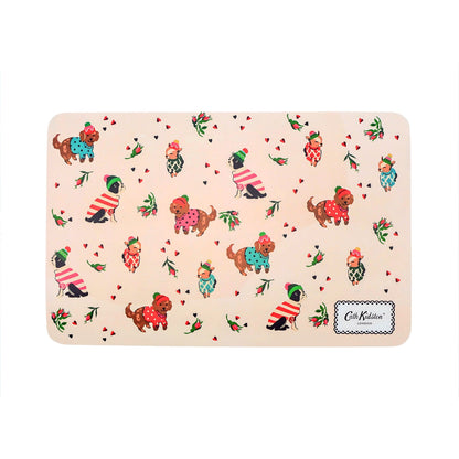 Front View of Cath Kidston Dogs & Roses Pet Feeding Mat - One Size