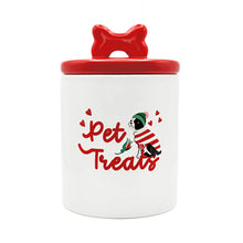 Front View of Cath Kidston Dogs & Roses Ceramic Pet Treat Jar - One Size