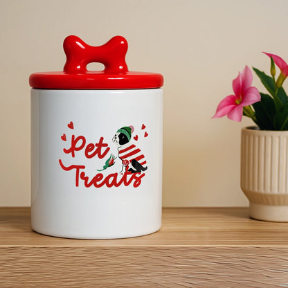 Cath Kidston Dogs & Roses Ceramic Pet Treat Jar - One Size