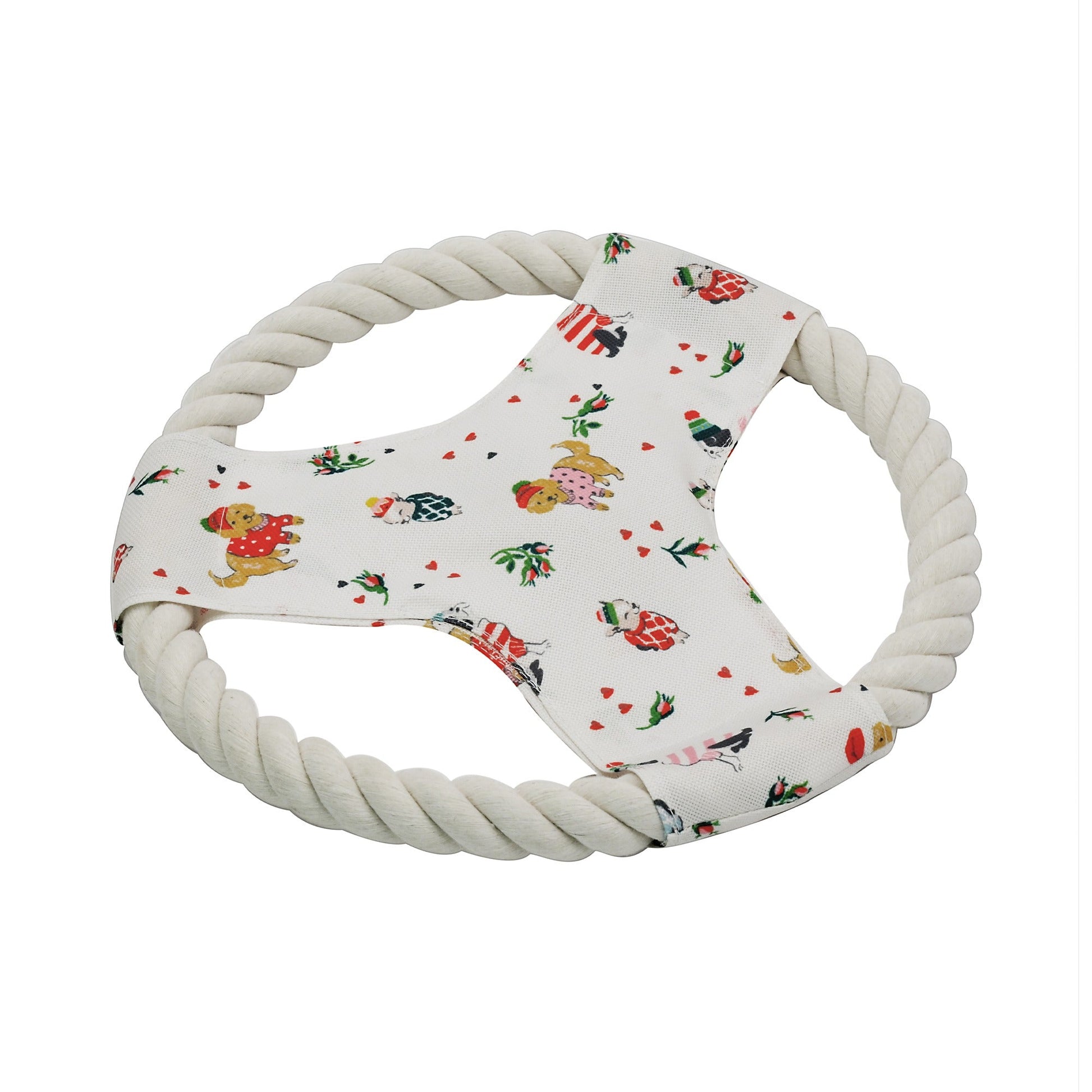 Cath Kidston Dogs & Roses Rope Frisbee Dog Toy - One Size