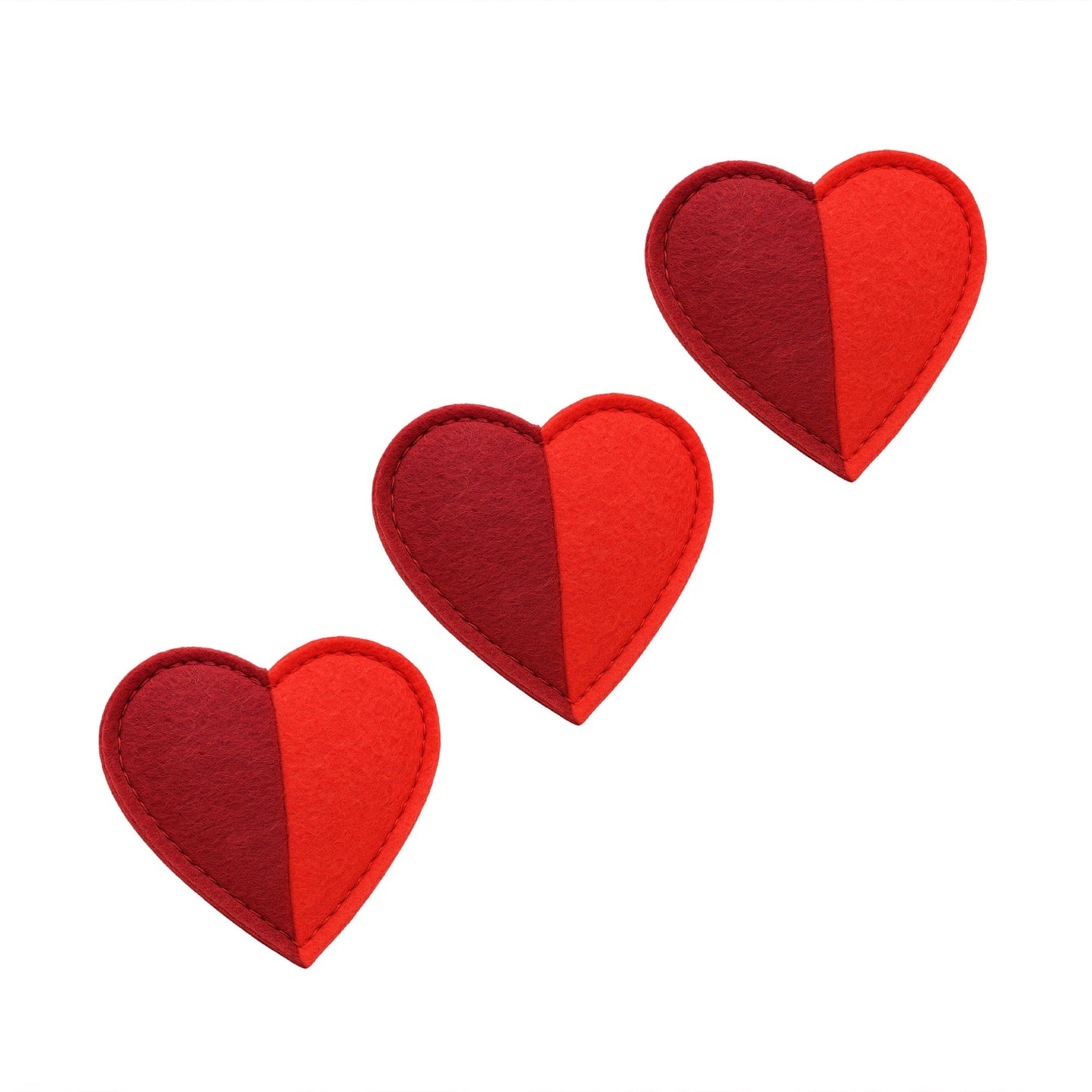 Front View of Cath Kidston Dogss & Roses Felt Hearts Cat Toy - One Size