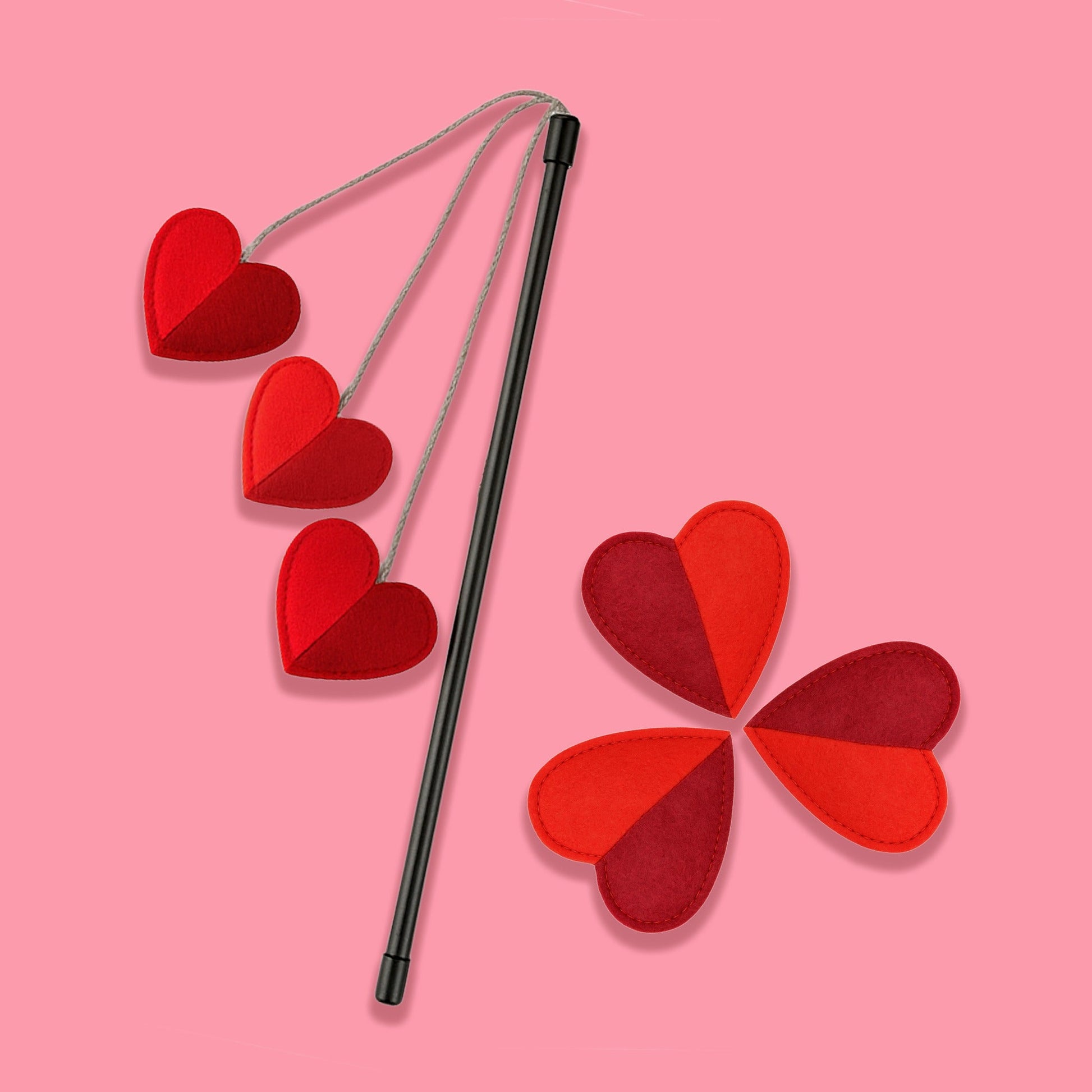 Cath Kidston Dogs & Roses 3 Hearts Cat Teaser Toy - One Size