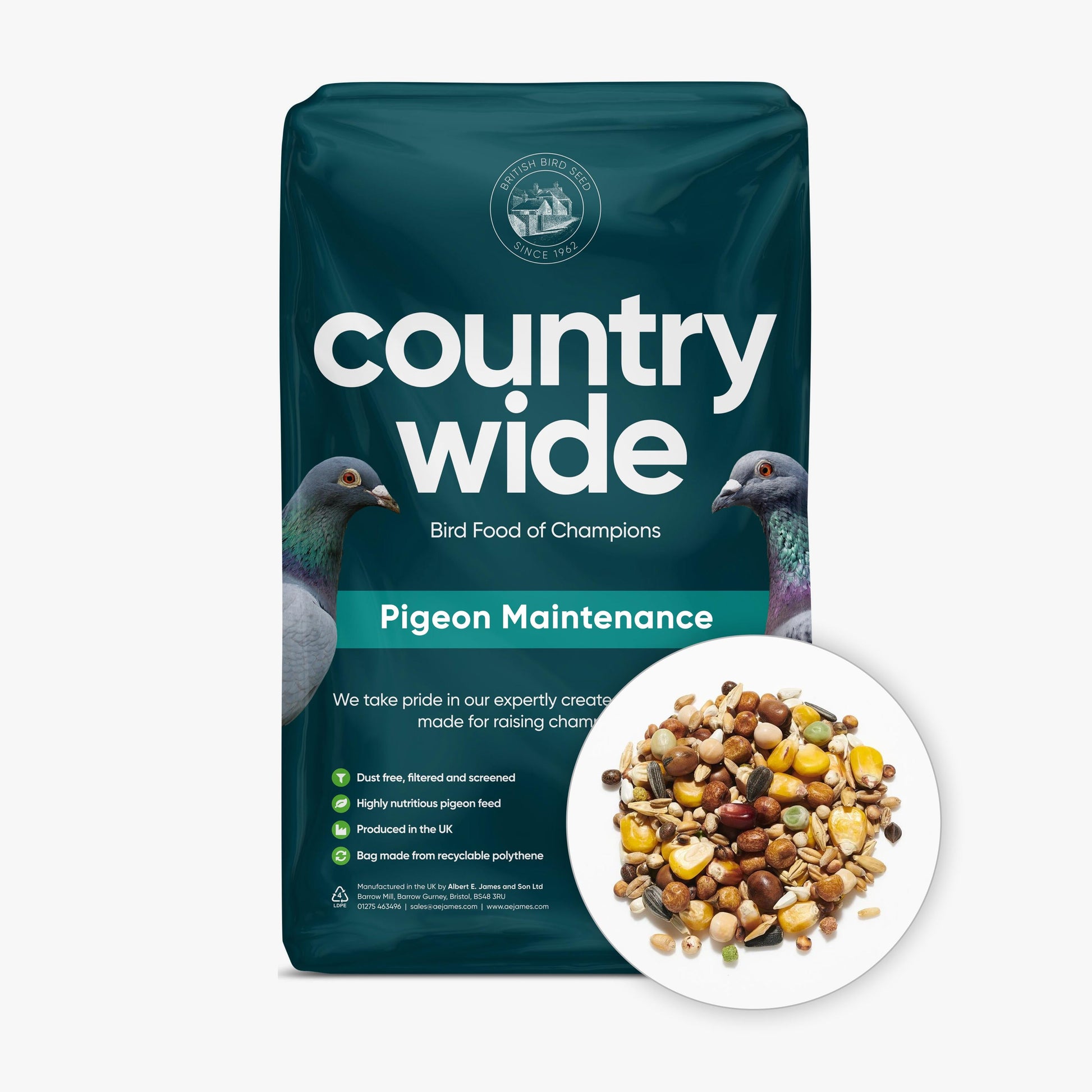 Front View of Countrywide Pigeon Maintenance Mix - 20kg