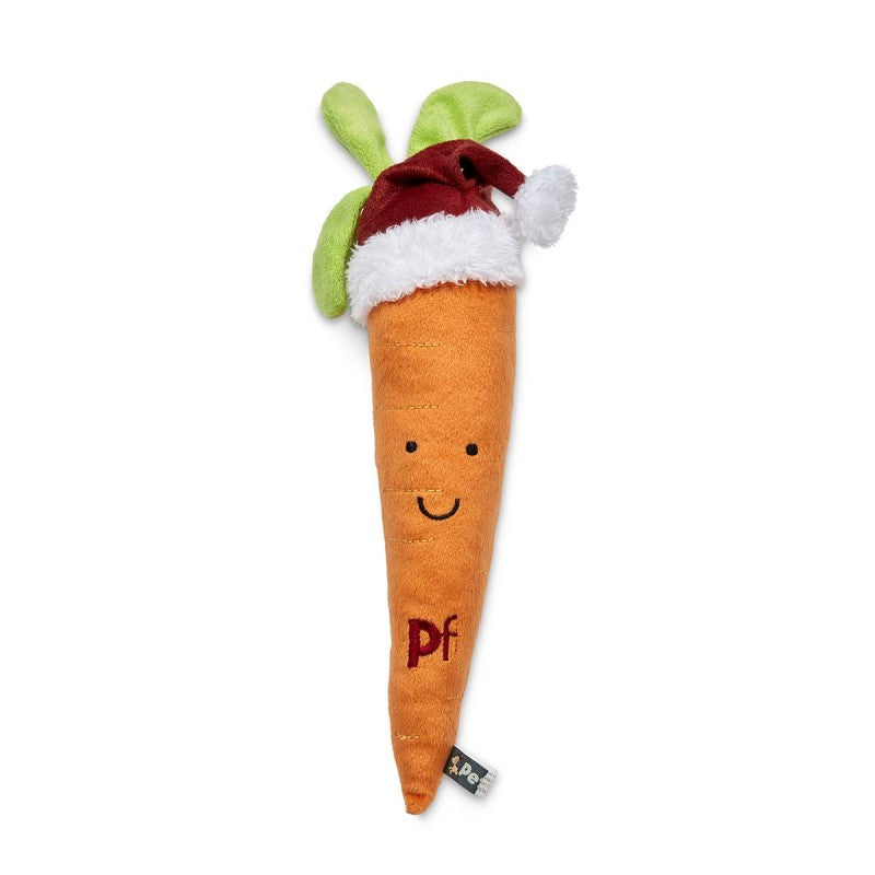 Front View of Petface Christmas Carter Carrot Dog Toy - One Size