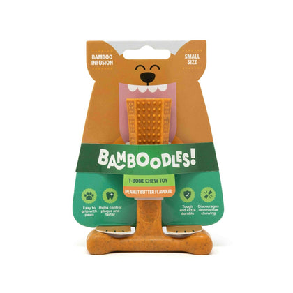 Bamboodles T-Bone Chew Toy for Dogs - Peanut Butter Flavour