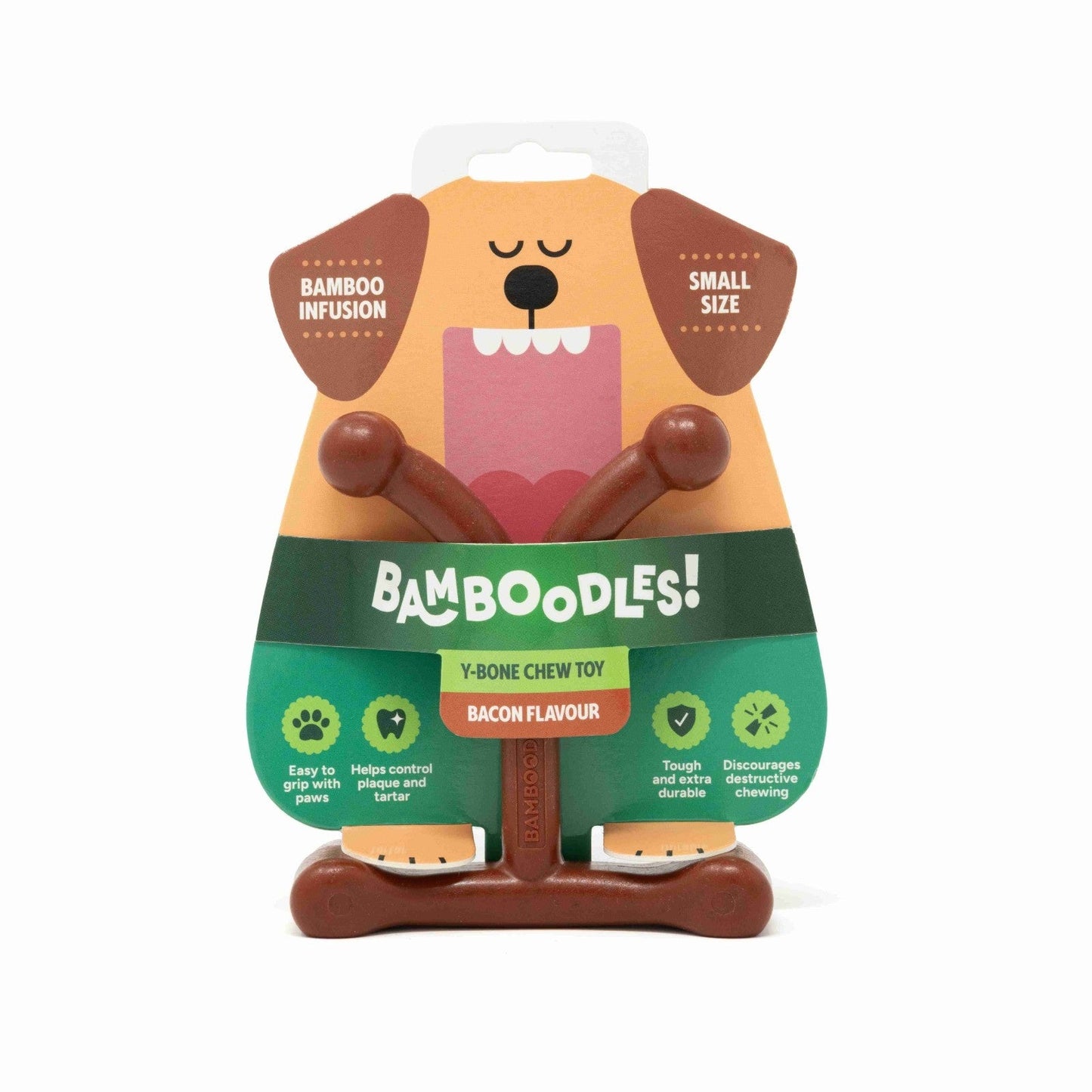 Bamboodles Y-Bone Chew Toy for Dogs - Bacon Flavour