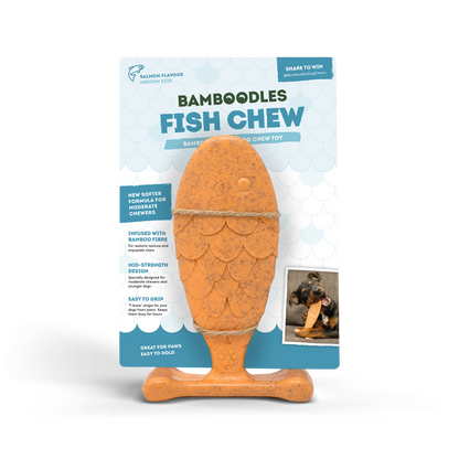 Bamboodles Fish Chew Toy for Dogs - Salmon Flavour