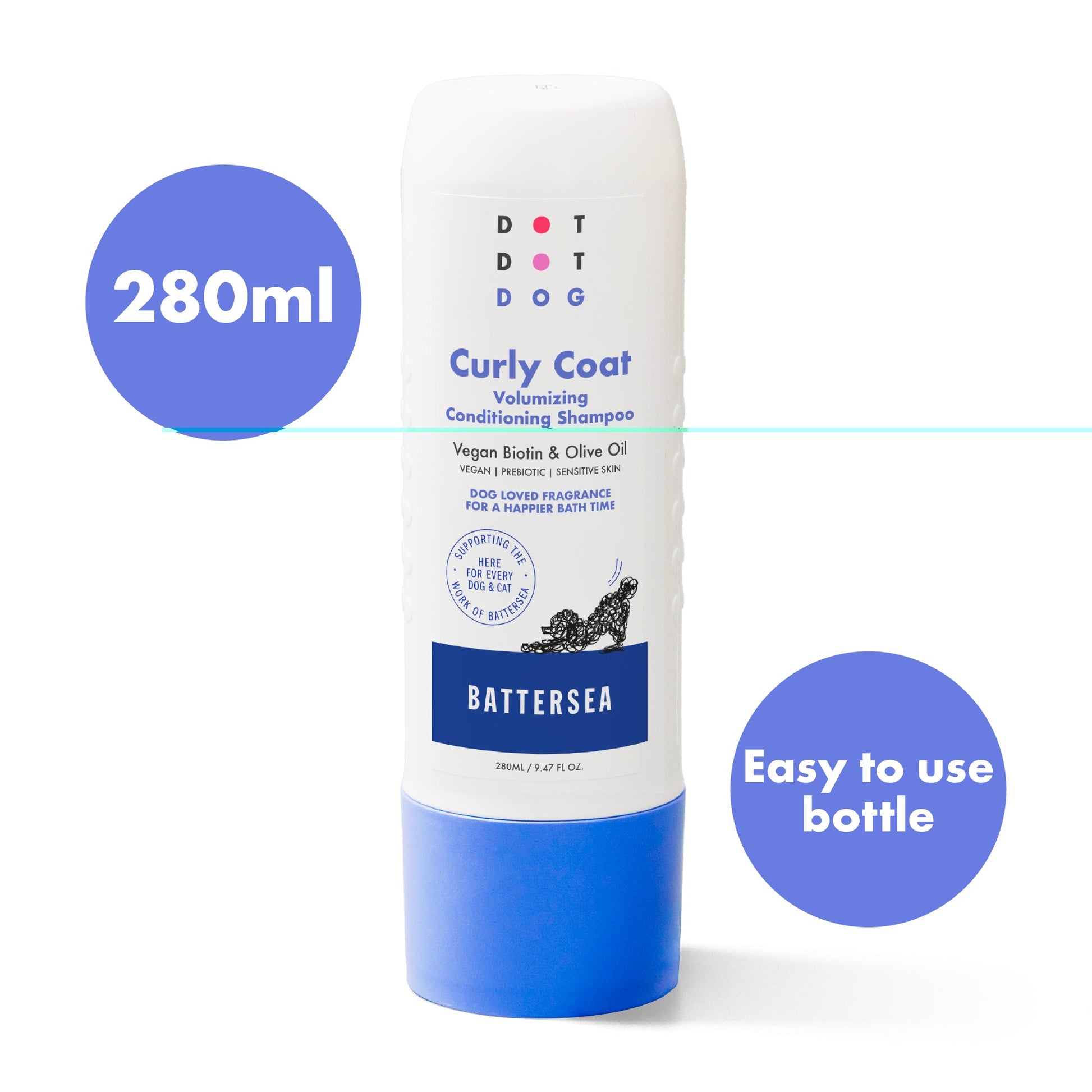 DotDotPet Battersea Curly Coat Conditioning Dog Shampoo - 280ml