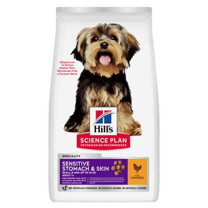 Hill's Science Plan Sensitive Stomach & Skin Small & Mini Breed Adult Dry Dog Food with Chicken