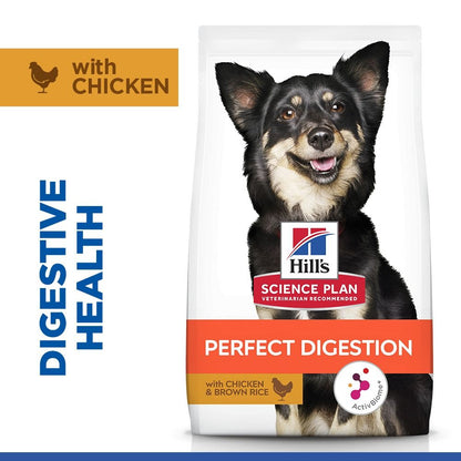 Hill's Science Plan Perfect Digestion Small & Mini Breed Adult Dry Dog Food with Chicken & Brown Rice