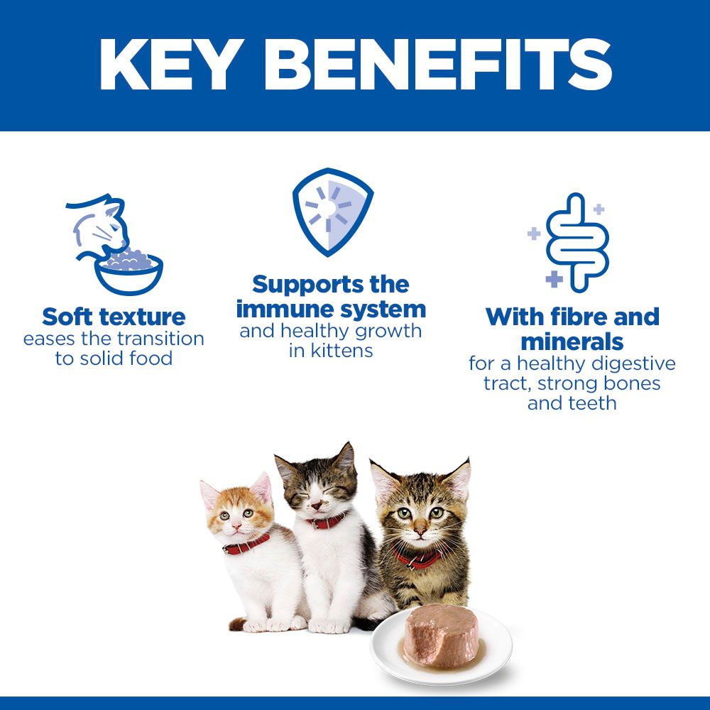 Hill's Science Plan Kitten & Mother Tender Mousse Can Wet Cat Food with Chicken & Turkey