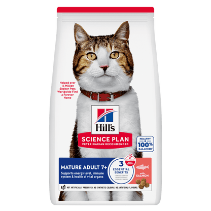 Hill's Science Plan Mature Adult Dry Cat Food with Salmon