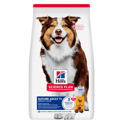 Hill's Science Plan Mature Adult Medium Breed Dry Dog Food with Chicken