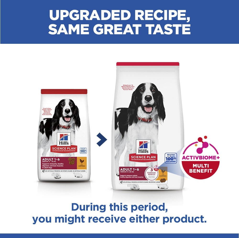 Hill's Science Plan Adult Medium Breed Dry Dog Food with Chicken