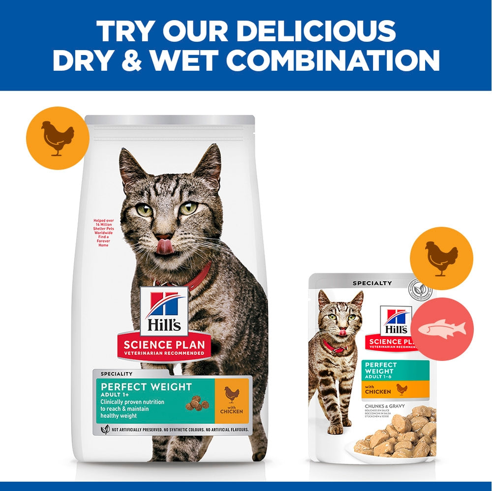 Hill's Science Plan Perfect Weight Adult 1+ Years Adult Dry Cat Food - Chicken