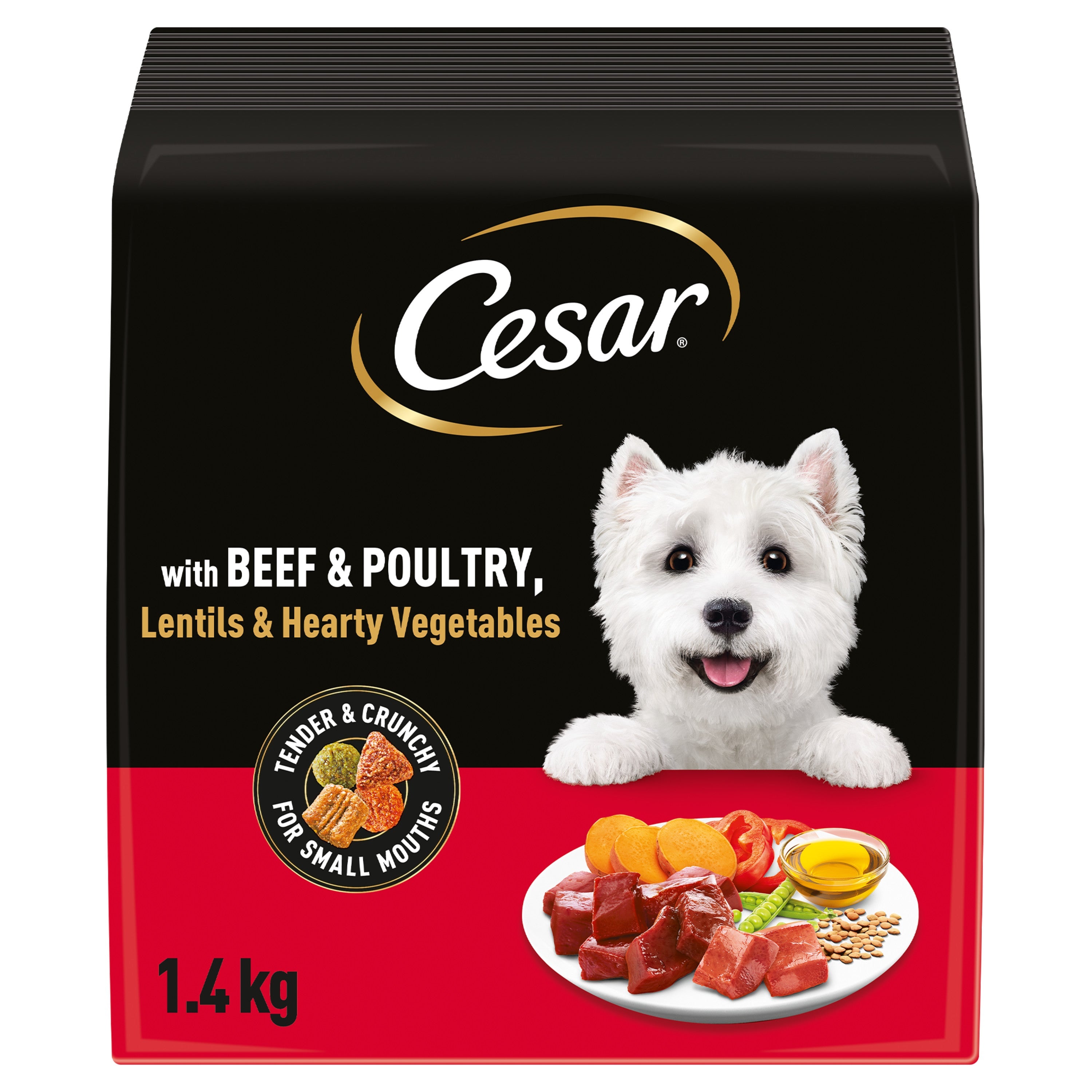 Cesar Cesar Beef Chicken Adult Dry Dog Food pet food packaging